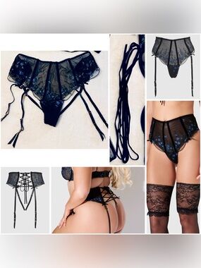 NEW FOH “Harlow Embroidered Mesh Lace Up Backless Cheeky” X-Large (14-16)